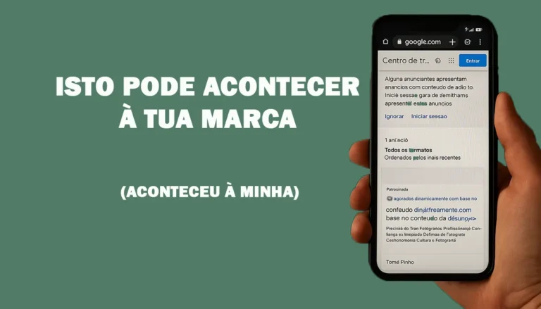 Representação visual de um anúncio digital fraudulento, destacando o uso indevido da marca “Tapa ao Sal” em campanhas pagas do Google Ads.