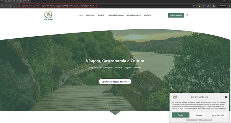 Anúncio suspeito redireciona para o nosso site oficial